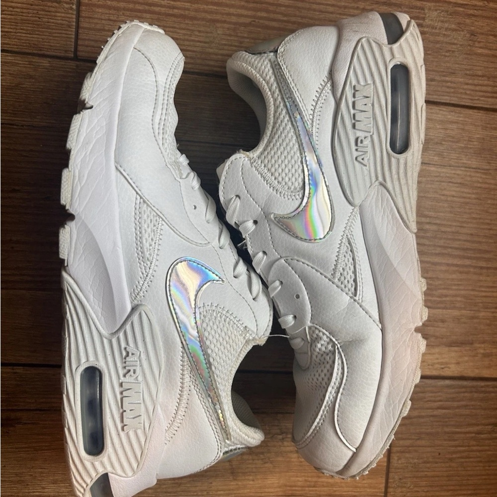 Nike Air Max White Sneakers with Holographic Details